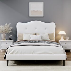 Twin Upholstered Bed Frame with Adjustable Height Headboard View 5
